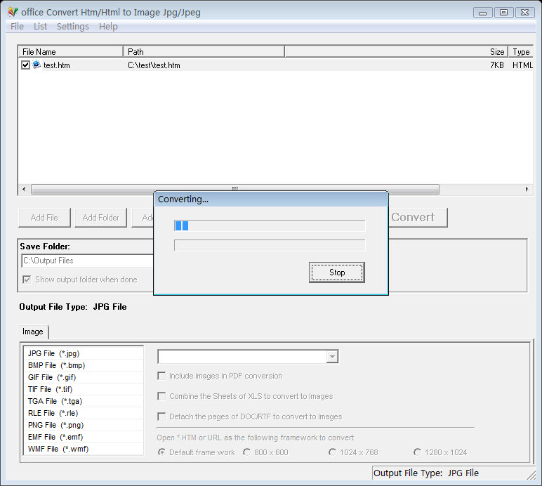 office Convert Htm/Html to Image Jpg