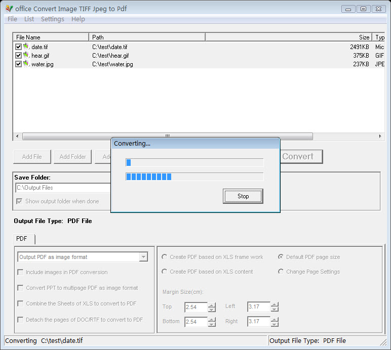 office Convert Image TIFF Jpeg to Pdf